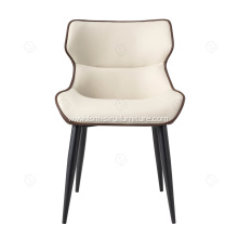 Italian minimalist white and brown color dining chairs